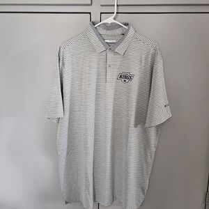 NWT Columbia Gray Striped Polo Shirt